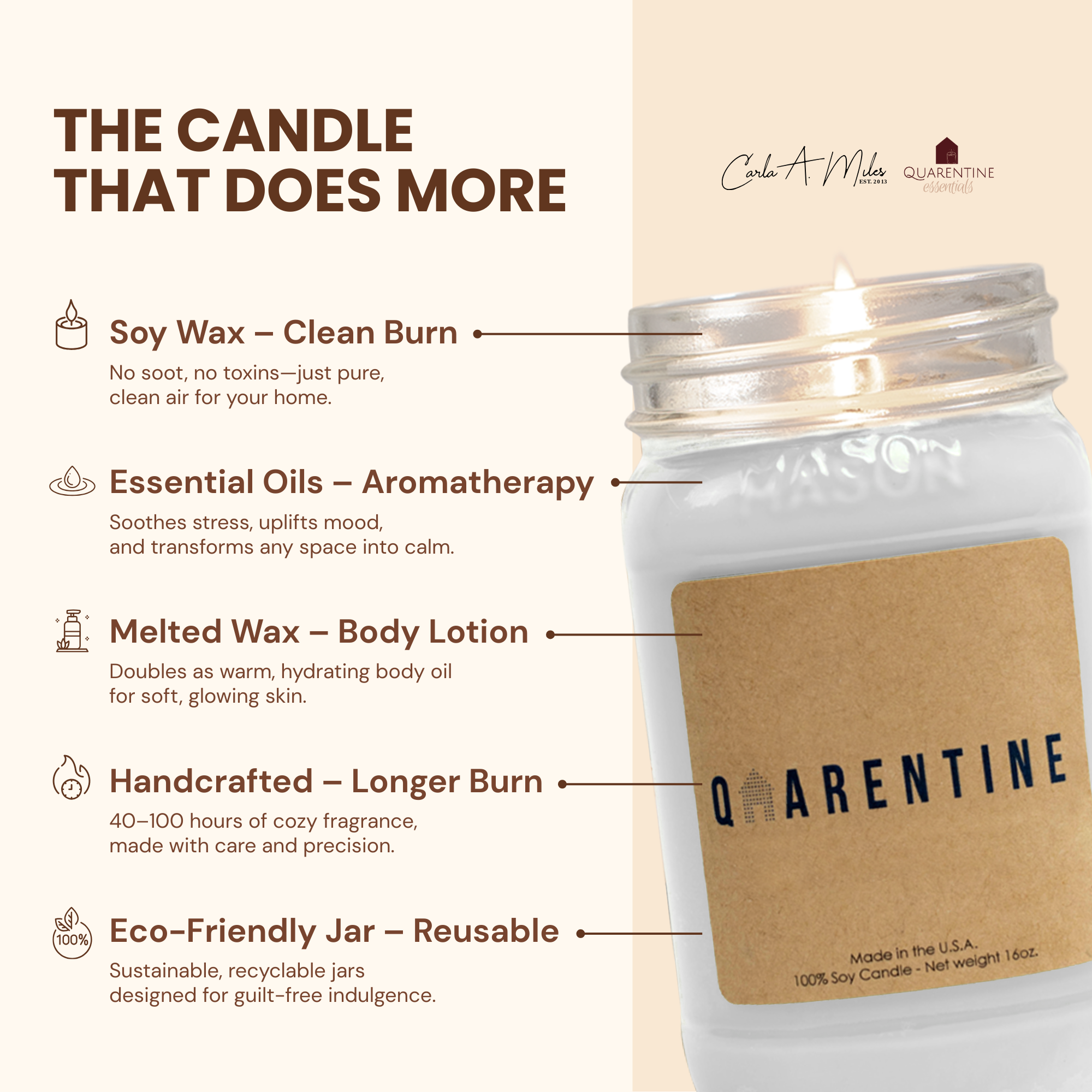 Apple & Sage | Pure Soy Wax Candle | Made in USA