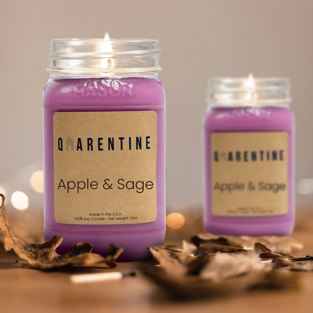 Apple & Sage | Pure Soy Wax Candle | Made in USA