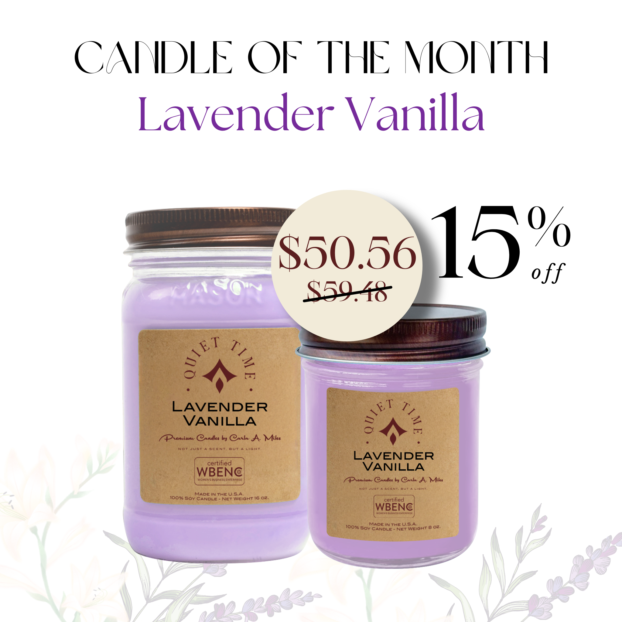 Candle of the Month - Lavender Vanilla