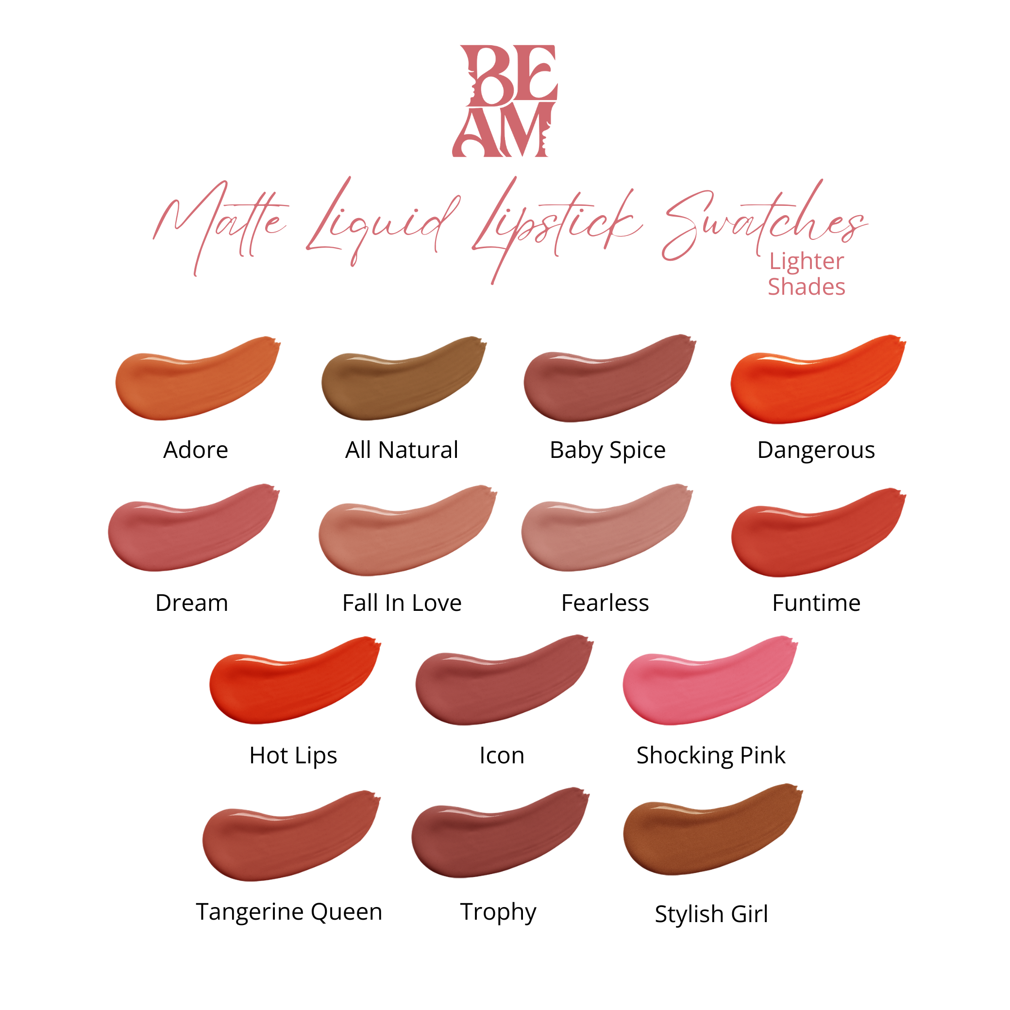 BEAM Matte Liquid Lipstick (Lighter shades)