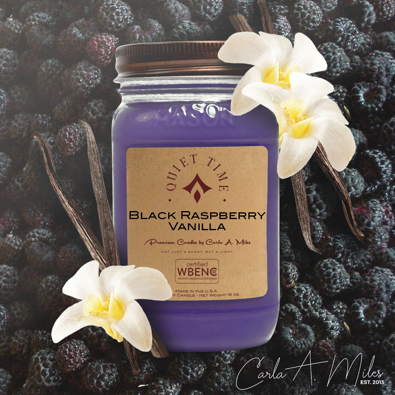 Black Raspberry Vanilla | Pure Soy Wax Candle | Made in USA
