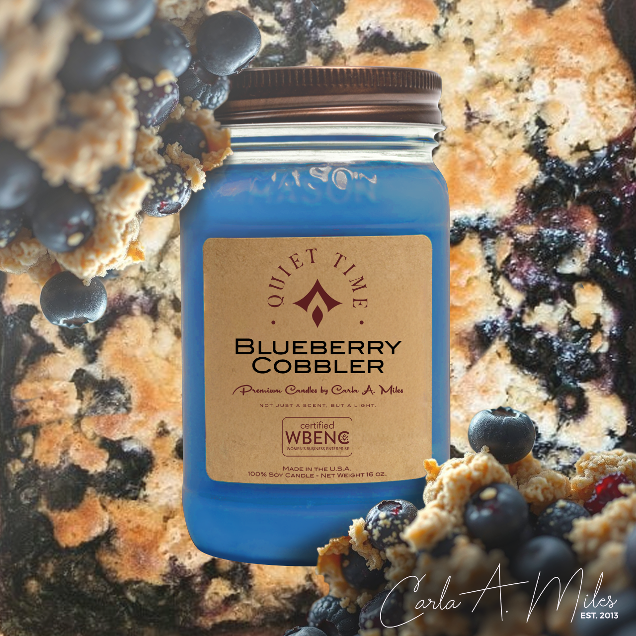 Blueberry Cobbler | Pure Soy Wax Candle | Made in USA