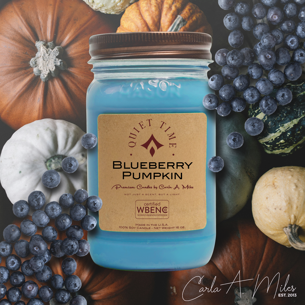 Blueberry Pumpkin | Pure Soy Wax Candle | Made in USA
