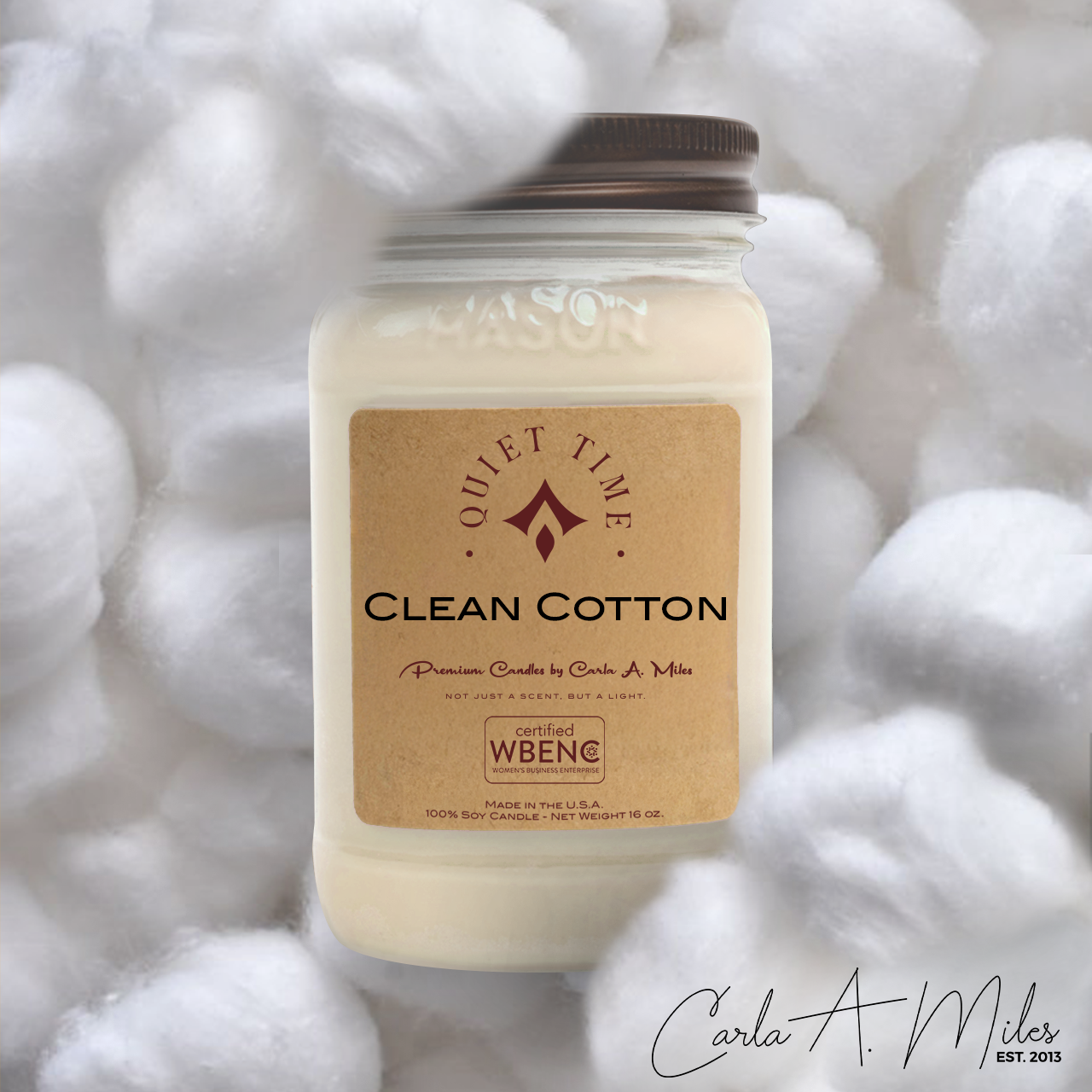 Clean Cotton | Pure Soy Wax Candle | Made in USA