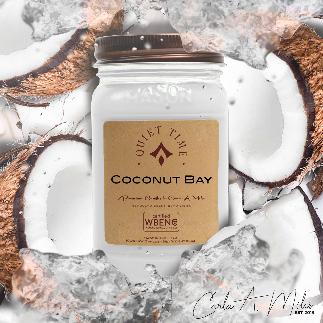 Coconut Bay | Pure Soy Wax Candle | Made in USA