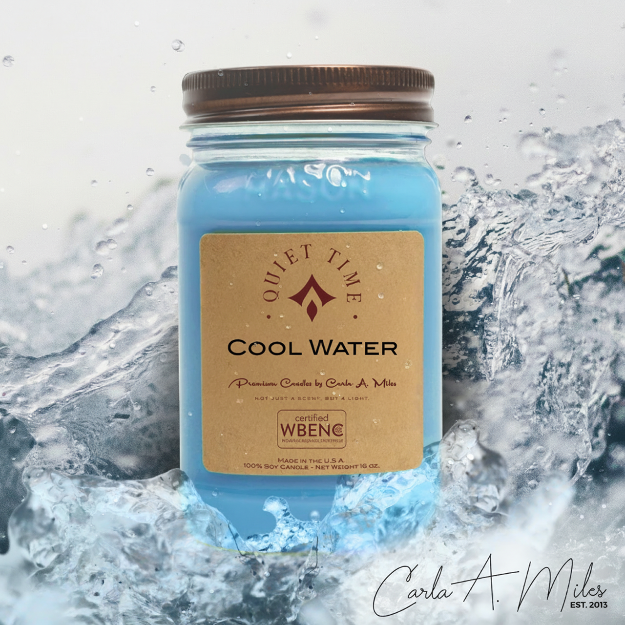 Cool Water | Pure Soy Wax Candle | Made in USA