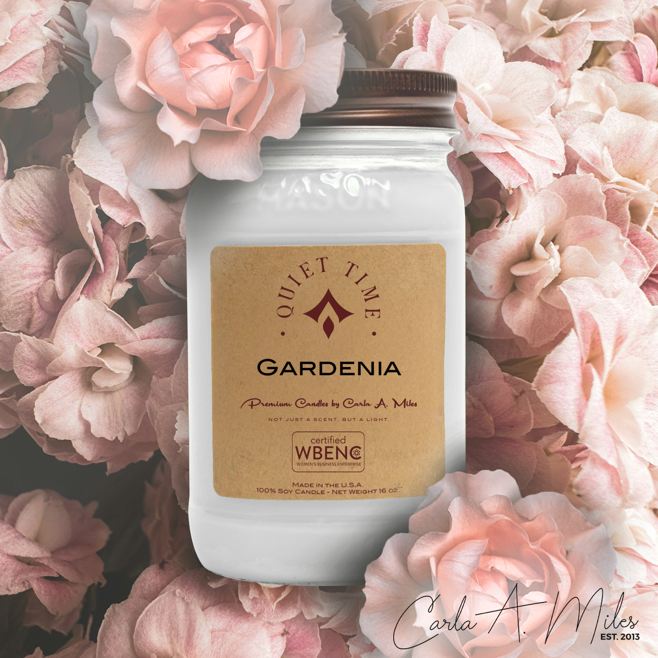 Gardenia | Pure Soy Wax Candle | Made in USA
