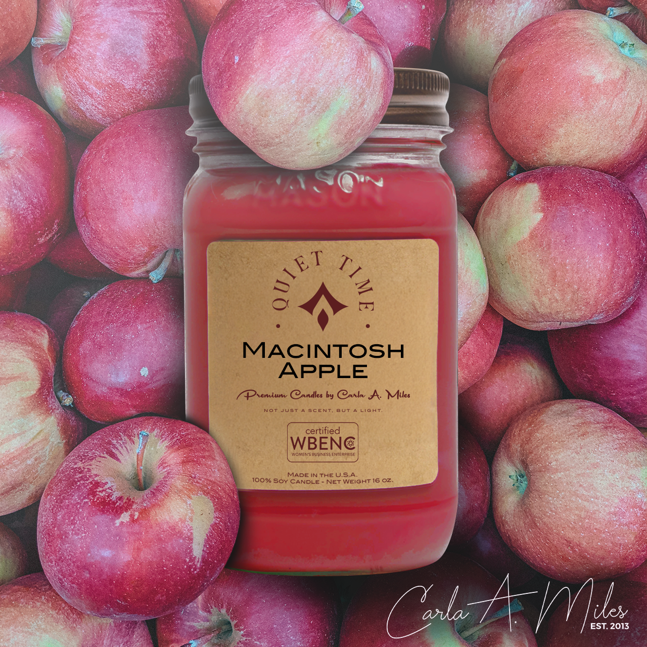 Macintosh Apple | Pure Soy Wax Candle | Made in USA