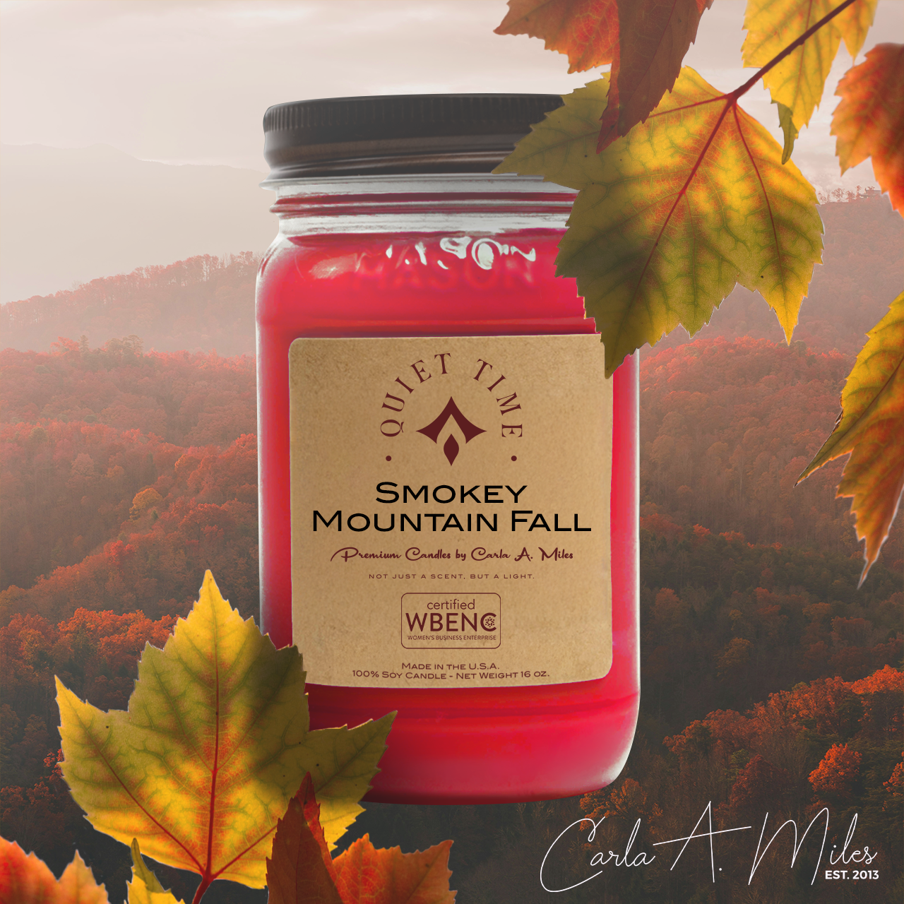 Smoky Mountain Fall | Pure Soy Wax Candle | Made in USA