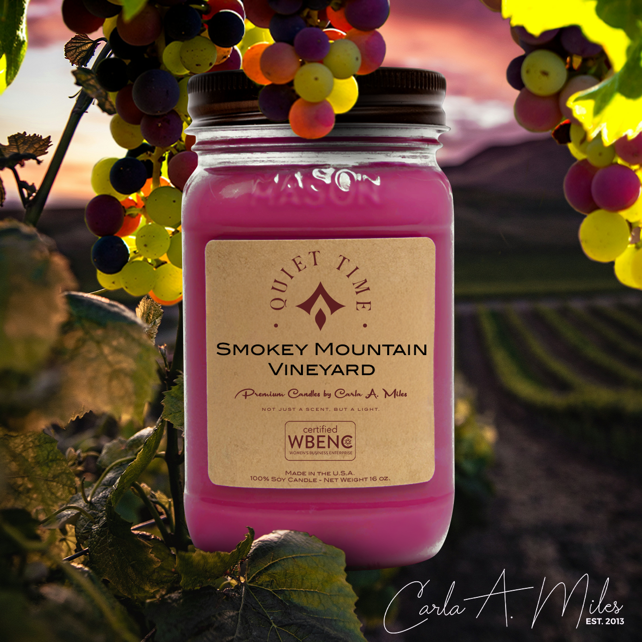 Smoky Mountain Vineyard | Pure Soy Wax Candle | Made in USA
