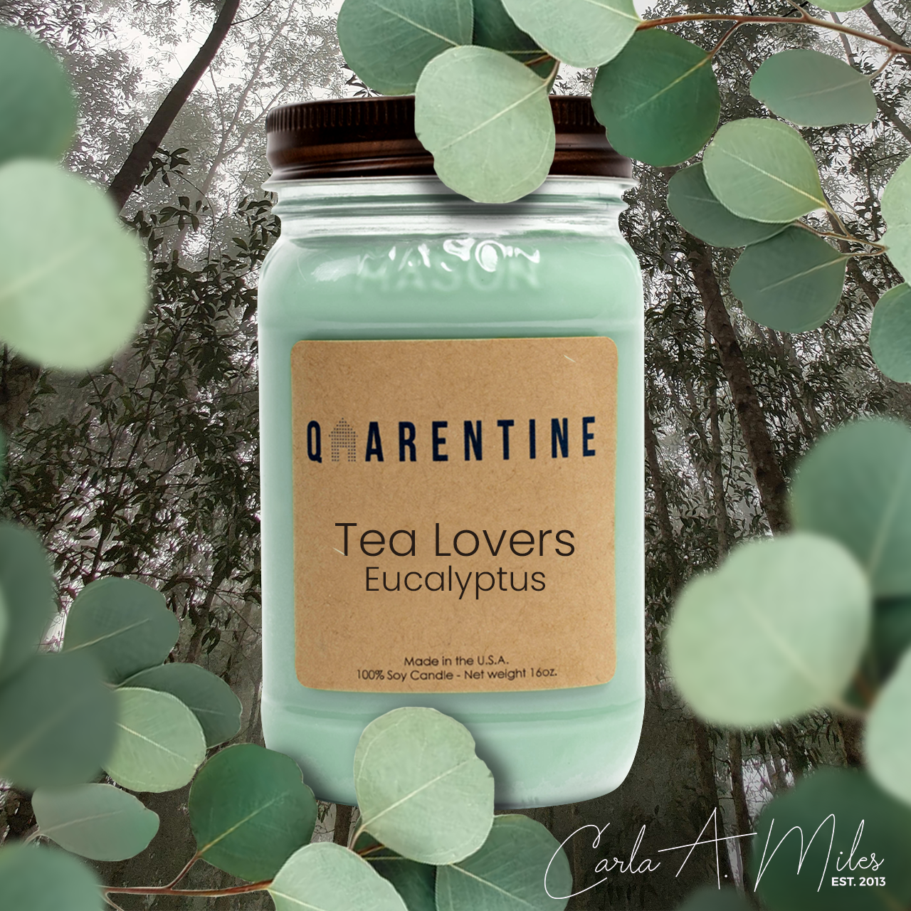 Tea Lovers Eucalyptus | Pure Soy Wax Candle | Made in USA