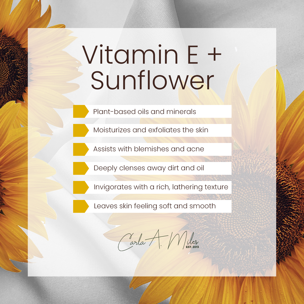 Vitamin E + Sunflower Soap Bar | Chemical Free | All Natural