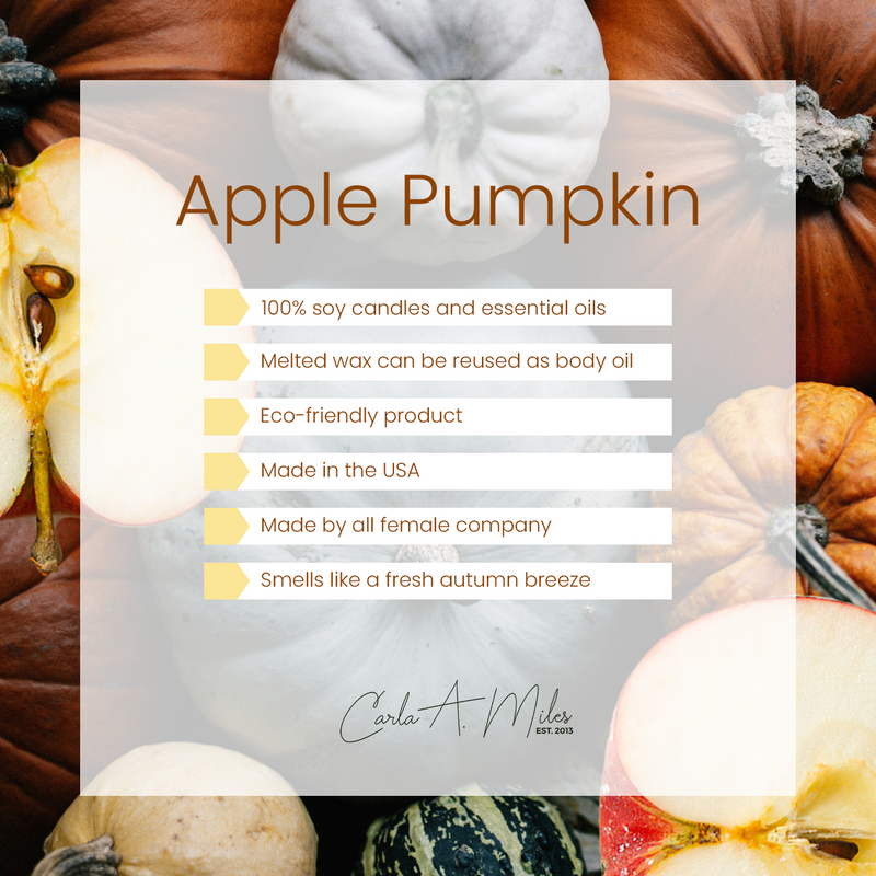 Apple Pumpkin | Pure Soy Wax Candle | Made in USA