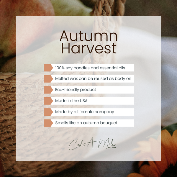 Autumn Harvest Soy Candle | Pure Soy Wax Candle | Made in USA