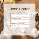 Clean Cotton | Pure Soy Wax Candle | Made in USA