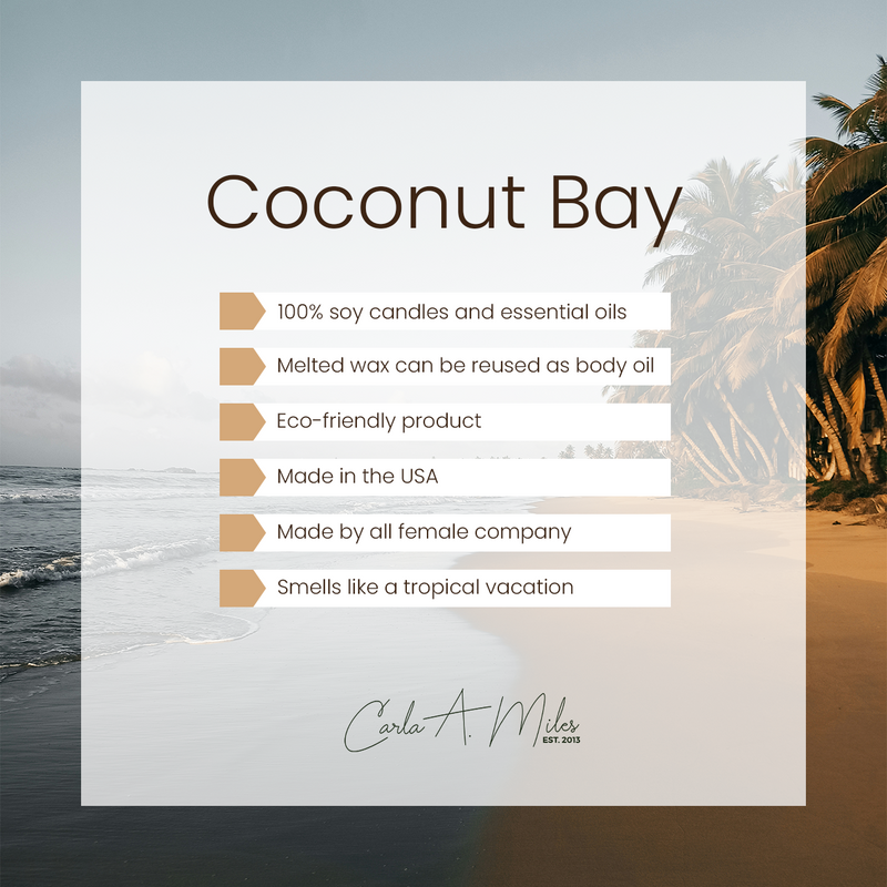 Coconut Bay | Pure Soy Wax Candle | Made in USA