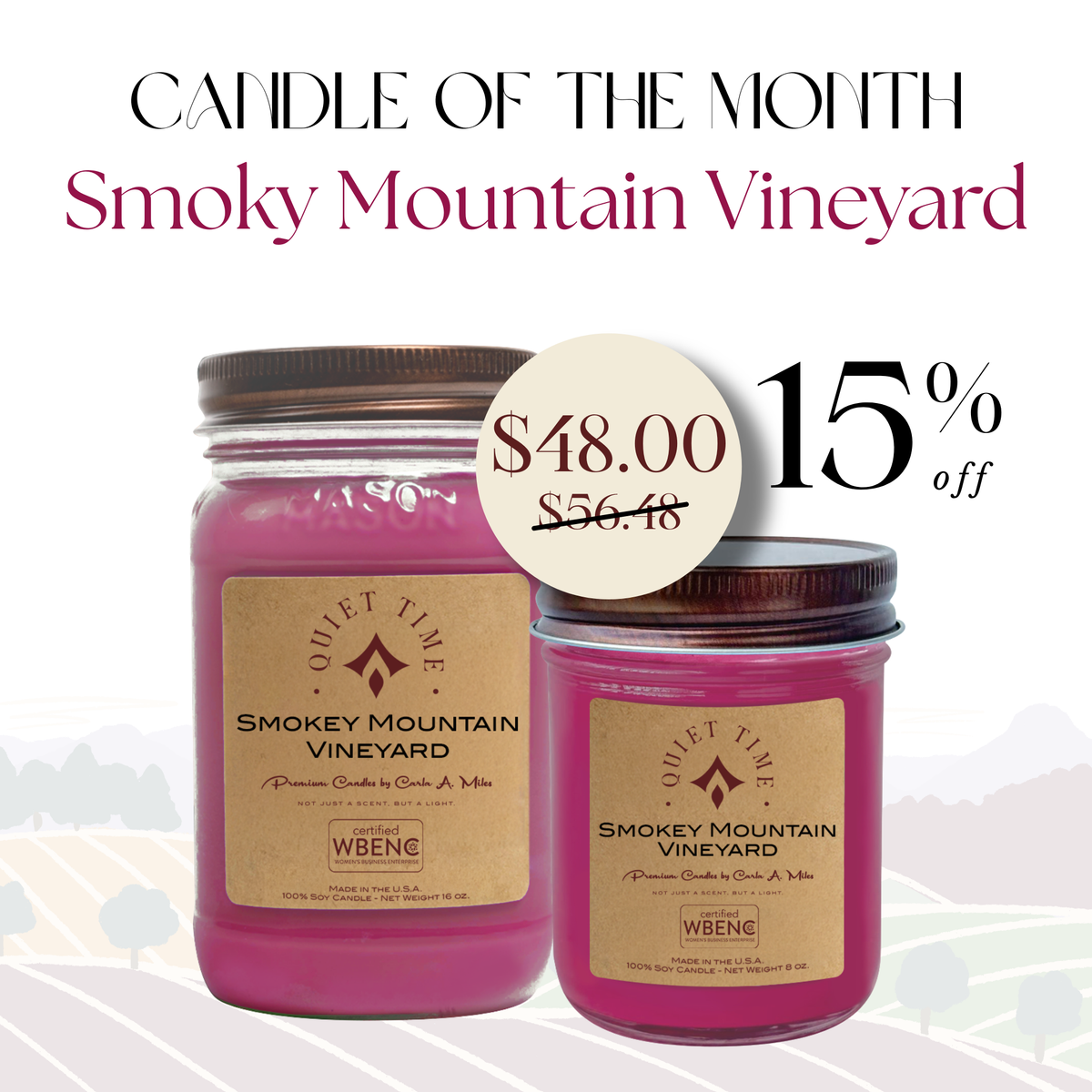 Candle of the Month - Smoky Mountain Vineyard