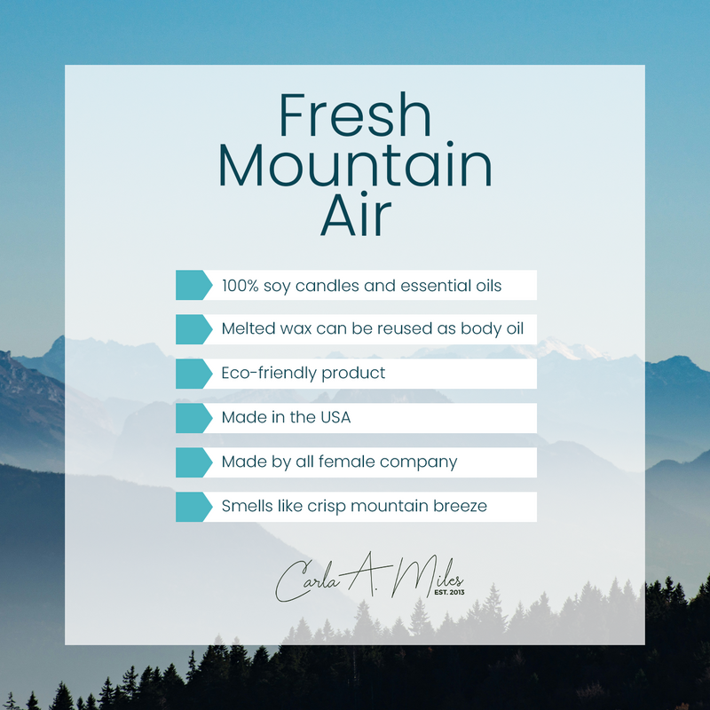 Fresh Mountain Air | Pure Soy Wax Candle | Made in USA