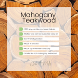 Mahogany Teakwood | Pure Soy Wax Candle | Made in USA