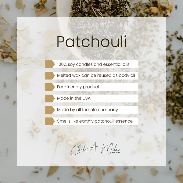 Patchouli | Pure Soy Wax Candle | Made in USA