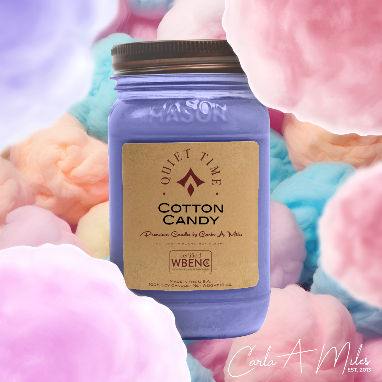 Cotton Candy | Pure Soy Wax Candle | Made in USA