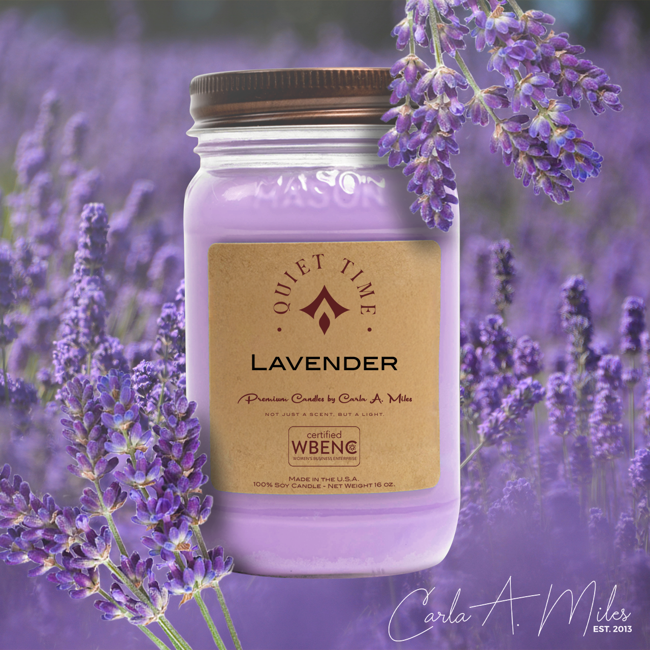 Lavender | Pure Soy Wax Candle | Made in USA