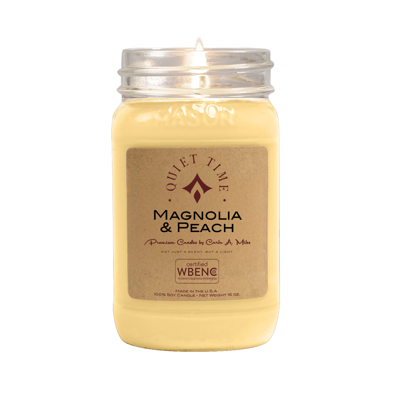 Magnolia & Peach | Pure Soy Wax Candle | Made in USA