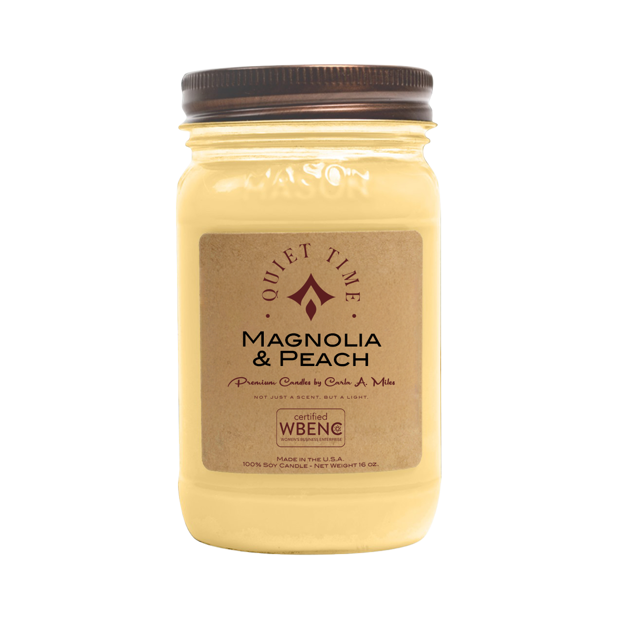 Magnolia & Peach | Pure Soy Wax Candle | Made in USA