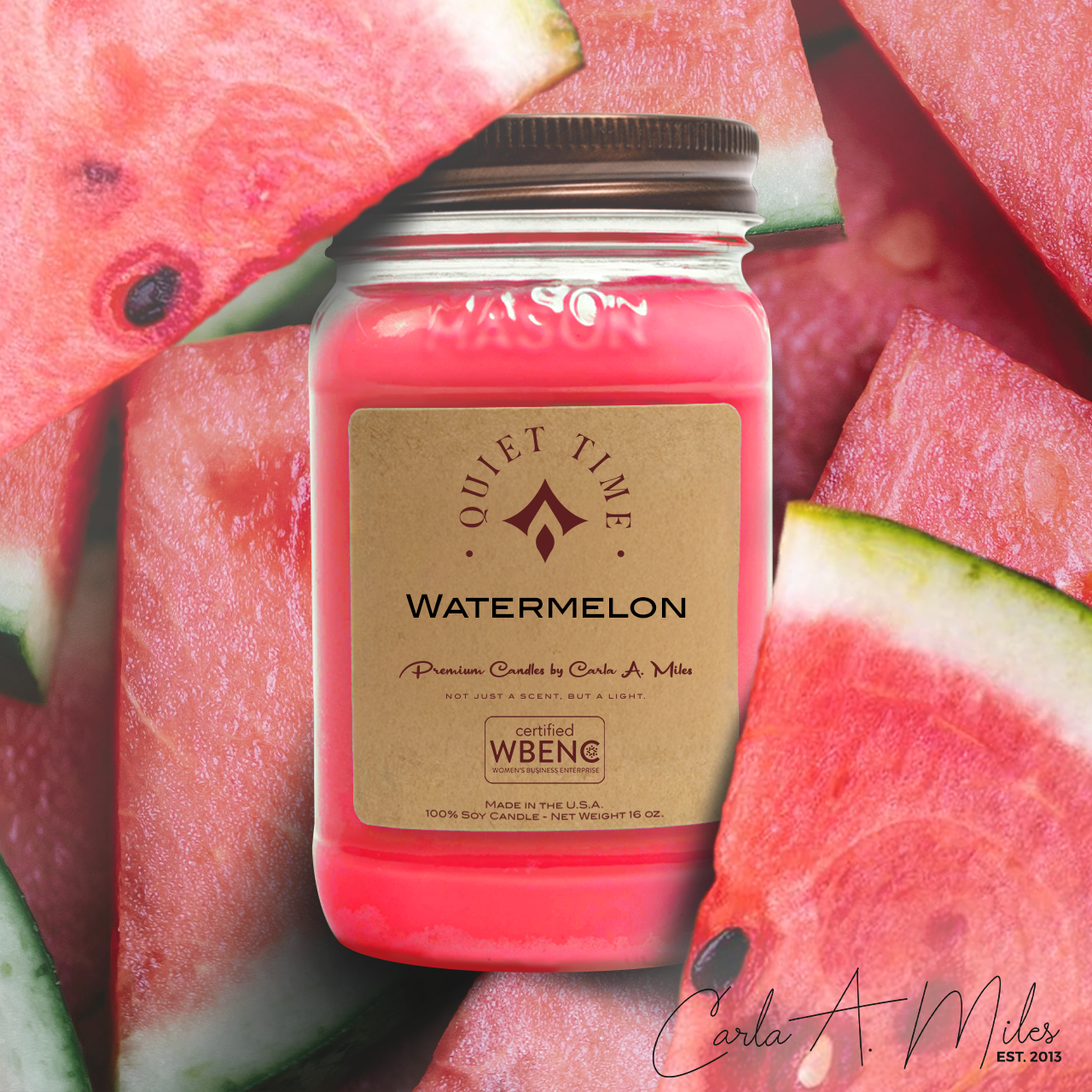 Watermelon | Pure Soy Wax Candle | Made in USA