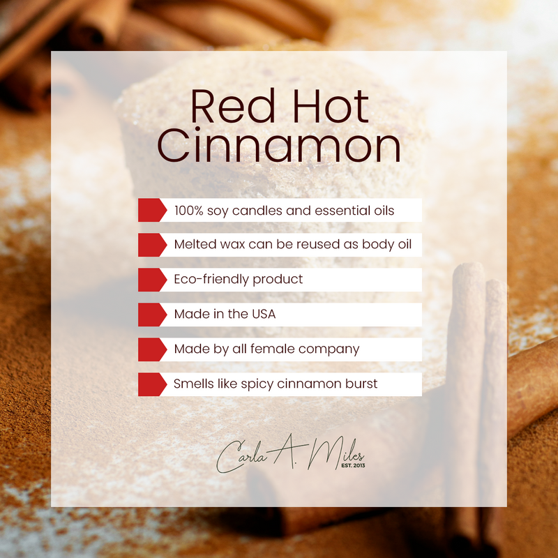 Red Hot Cinnamon | Pure Soy Wax Candle | Made in USA