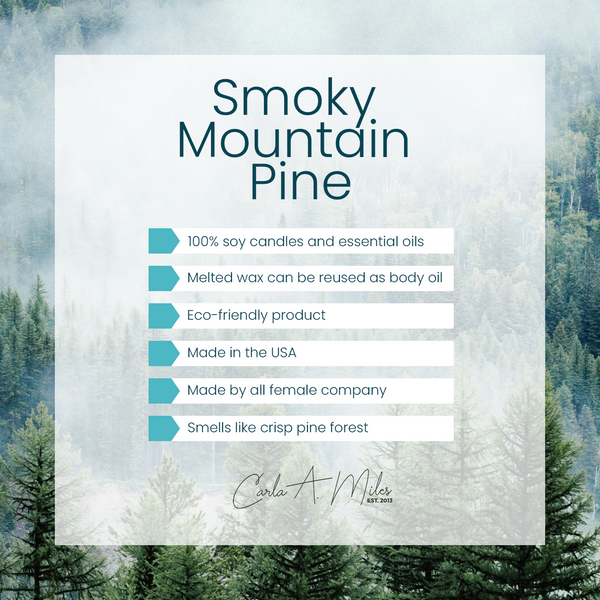 Smoky Mountain Pine | Pure Soy Wax Candle | Made in USA