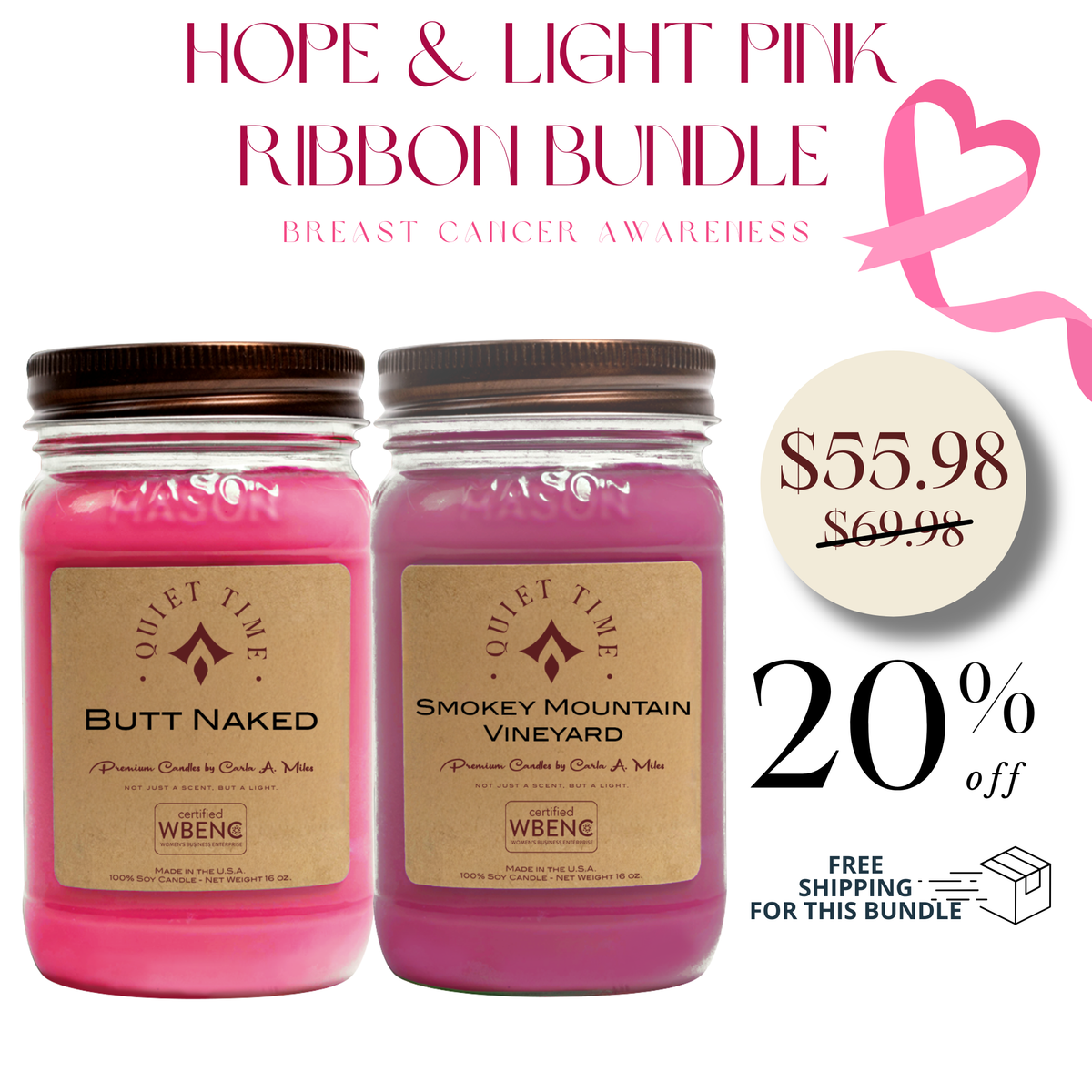 Hope and Light Pink Ribbon Bundle